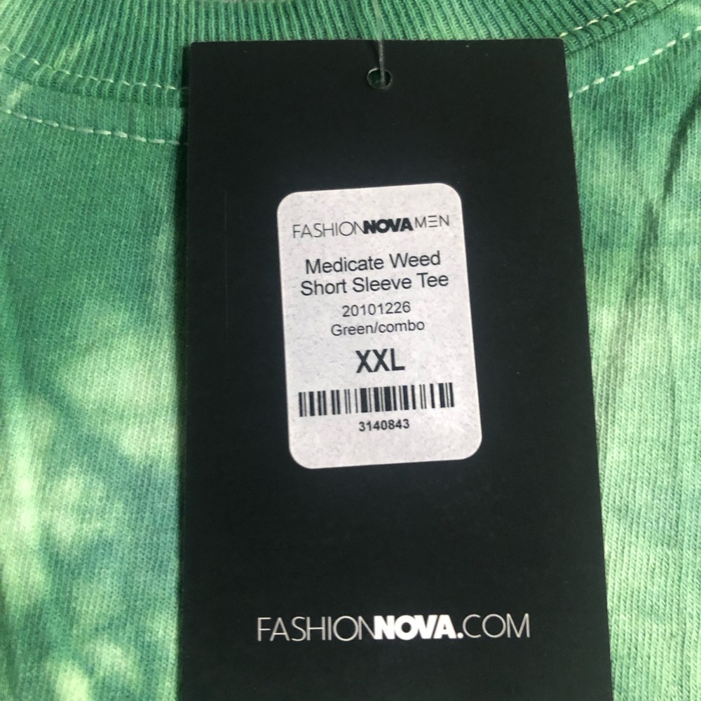 Fashion Nova Medicate Weed Short Sleeve Tee - Green/Combo Size XXL - Picture 10 of 10